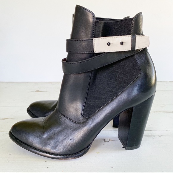 Elizabeth & James Solar Ankle Boots Black/White - Picture 5 of 13